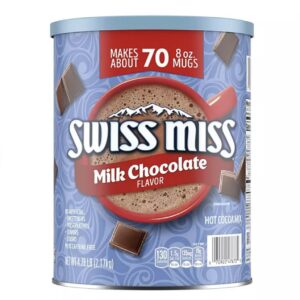 Swiss Miss Milk Chocolate Hot Cocoa Mix Canister – 70 Servings, 4.78 lb Family Size