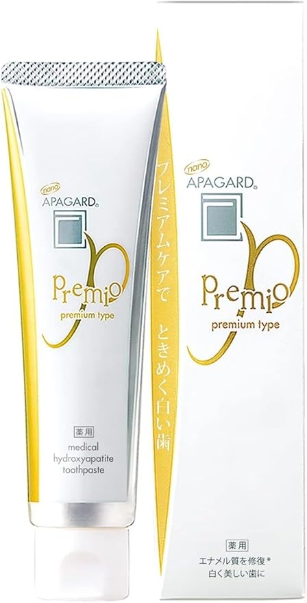 APAGARD® PREMIO, Sangi's Nano-Hydroxyapatite Toothpaste for Naturally Whiter Teeth, No Fluoride, For family use, 105g / 3.7 Oz