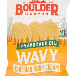 Boulder Canyon Kettle Cooked Wavy Cheddar Sour Cream Chips, 5.5 oz